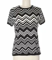 NWT Missoni X Target Black white zig zag Print Short Sleeve Crew Neck tshirt XS