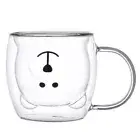 Insulated Double Wall Glass Bear Cup with Handle Home Glass Bear Cups Glass Mugs