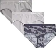 [Reebok] Girls' Brief Panties - 3 Pack Breathable Hipster Stretch Panties - Seamless Underwear for Girls (Sizes: 6-16)