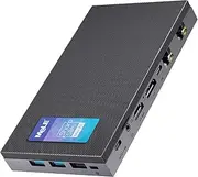 MeLE QuieterDL Mini PC, Dual LAN 2.5G, N100 Fanless Mini Computers, 16GB 4266MHz LPDDR4x, 512GB SSD, Full-Function USB-C,4K Triple Display Desktop PC on Office, Education, Industrial,Astrophotography