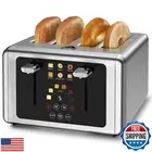 WUNLY 4 Slice Toaster, Touchscreen and Dual Independent Control Panel，5 Basic