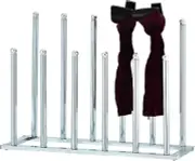 Modern Chrome Metal Freestanding 6-Pair Boot Rack, Closet Shoe Storage Stand