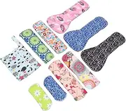 SHERCHPRY Charcoal Sanitary Napkins 10 Pcs Reusable Menstrual Pads Storage Bag Breathable Absorbent