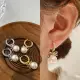 【Oni 歐妮】珍珠蝴蝶結 耳扣耳針穿式耳環耳釘耳骨環 耳飾925銀針(1對入)