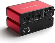 USB Audio Interface 24Bit/192kHz for Recording Podcasting and Streaming, 48V Phantom Power, whit XLR Cable(No Software Included) (192kHz Audio Interface)