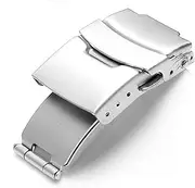 APTPKGDFDK Stainless Steel Buckle For Leather Metal Silicone Strap Clasp Double Press Safety 18/20/22/24mm Button Buckles Watch Accessories Cuff