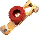 Top Post Battery Disconnect Switch 12V 125A Heavy Duty Brass Marine Car Truck RV Boat Anti-Corrosion Quick Release Knob for Battery Saver 0.59-0.67" Universal Fit Prevents Battery Drain (Red)
