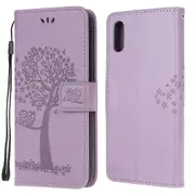 Owl and Tree Pattern Printing Design Leather Wallet Phone Cover for Samsung Galaxy Xcover 5