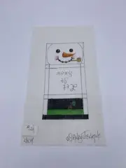 Sandy Jenkins Needlepoint Canvas Needlecase Snowman Let It Snow 404