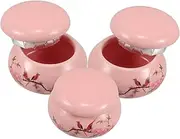 IWOWHERO Mini Lipstick Blush Containers Ceramic Jars 3pcs Versatile Storage for Cosmetics