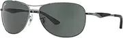 [Ray-Ban] STEEL MAN SUNGLASS - GUNMETAL Frame GREEN Lenses 59mm Non-Polarized