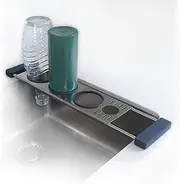 [Sanni Shoo] Drip.it+ | Stainless Steel Sink Caddy | 3-Bottle Holder with Silicone Rings | Sodastream Aqua Fizz Compatible | Drainer & Organizer