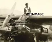 1929 AMELIA EARHART IN COCKPIT HATCH LOCKHEED VEGA AIRPLANE 8X10 PHOTO AVIATION