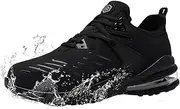 [LARNMERN] Air Cushion Steel Toe Shoes for Men Lightweight Work Safety Sneakers Industrial Construction Footwear Breathable Safety Toe Working Boots Fashion Black