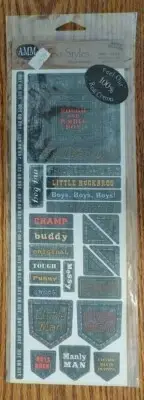 All My Memories Text Style Denim Accents Boy Man Buddy Sticker Scrapbook Journal