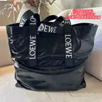 誠信店鋪LOEWE 羅意威 新款FOLD SHOPPER 雙提手大容量 紙紋牛皮革 手提包 單肩包 購物袋 女包