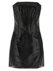 [Elisabetta Franchi] Elisabetta Franchi-Coconut Texture Dress Abiti Nero-Donna 40IT