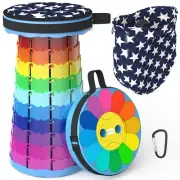 RETRACTABLE STOOL with Cushion Collapsible Telescoping Adjustable By ALEVMOOM