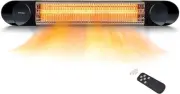 Infrared Patio Heater with Remote – 1500W Wall Mount Outdoor & Indoor Electric H
