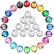 30 Pack Crystal Ball 20 mm Prism Suncatcher Sun Catchers Hanging Crystals Prisms for Windows Gift Feng Shui (Multicolor)