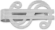 [JewelryWeb] 925 Sterling Silver Solid Not engraveable Dollar Sign Money Clip 45x25mm Wide