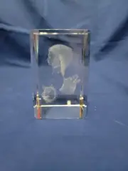 3D Laser Etched Crystal Cube Paperweight Wolves And Chef