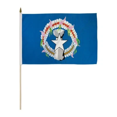 12x18 Inches 12 x 18 Northern Marianas Stick Flag wood Staff