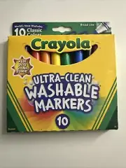 Crayola Ultra-Clean Washable Broad Line Markers, 10 Ct, School Supplies