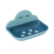 2Pc Cute Soap Box Wall-Mounted Sponge Brush Drain Holder Punch-Free Bathroom Accessories