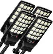 4-Pack Solar Street Lights, 20000LM Outdoor LED Flood Light, 2 Motion Sensor ...