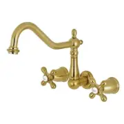 Kingston Brass Tub Faucet 2-Handle Wall Mount Roman Brushed Brass