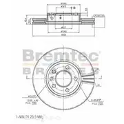 Bremtec Euro-Line GeoZinc Coated Brake Rotor - BDR17040EL