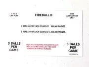 FIREBALL II (Bally) SCORE CARDS - 11 CARD SET