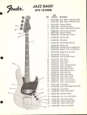 VINTAGE AD SHEET #3605 - FENDER GUITAR PARTS LIST - JAZZ BASS 18-0200