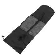Draw String Closure Mesh Center Black Yoga Mat Holder Carrier Bag