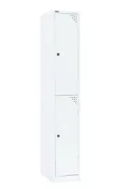 New GO Steel 2 Door Locker 305mm Wide Key Lock Silver or White Rapidline GL305/2