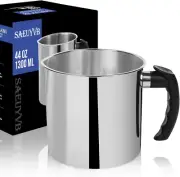Candle Making Pouring Pot， 44Oz Stainless Steel Wax Melting Pot with Heat-Resis