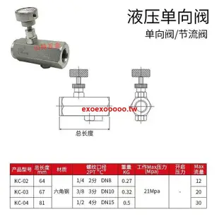 #廠家熱賣#液壓單向節流閥管式CIT KC-02 3468止回閥可調流量控制油壓直通式