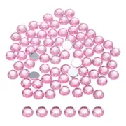 100 Pcs Flat Back Round Acrylic Rhinestones,8mm Light Pink Crystal Rhinestones