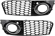 Honeycomb Mesh Fog Light Open Vent A4 Grille Intake Cover Grill Parts Compatible With A4 B8 RS4 2009 2010 2011 2012(Style B)