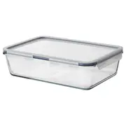 IKEA 365+ food container with lid, rectangular/glass plastic, 3.1 l