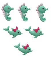Ocean Wonders - Shelly's Buttons - Beach Flat Back Embellishments - Craft Scrap