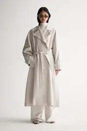 Leonora Trench Coat Bone Size 10 | Elka Collective