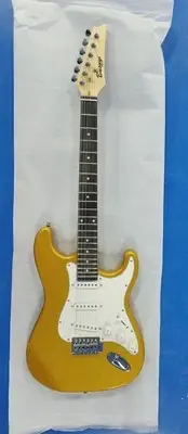 Busuyi VRack 6 String Electric Guitar Gold With White Pickguard