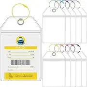 Mardatt 10 Sets Cruise Luggage Tags with Zip Seal and Steel Loops, PVC Clear Luggage Tags Cruise Ship Cruise Luggage Tag Holder for Cruise Travel Essentials(165mm x 100mm/6.5" x 3.9")