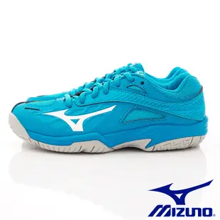 MIZUNO美津濃><專業兒童室內訓練鞋童鞋款180398藍白(中大童段)21cm 22cm(零碼)