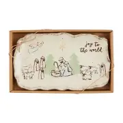 Boxed Nativity Plates 6" x 9 3/4" Light Beige