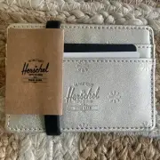 Anthropologie Herschel Charlie Cardholder Champagne Metallic Floral NWT $35.00