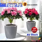 AU STOCK Self-Watering Plant Flower Pot Planter Indoor Plastic Pots 2 sizes Grey