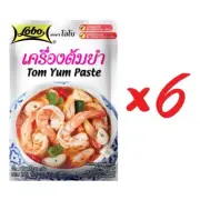 Lobo Tom Yum Paste 6x30g Thai Spicy Soup Mix – Authentic Easy Cooking